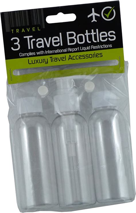 Amazon.com : Pack of 3 X 100ml Travel Bottle Set - Flight Friendly ...