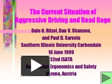 Ppt The Current Situation Of Aggressive Driving And Road Rage