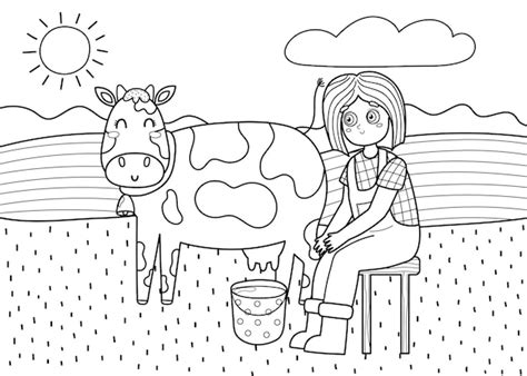 Farmer Girl Coloring Pages