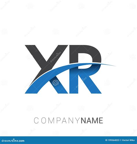 Letra Inicial XR Logotype Nome Da Empresa Colorida Blue E Cinza Swoosh