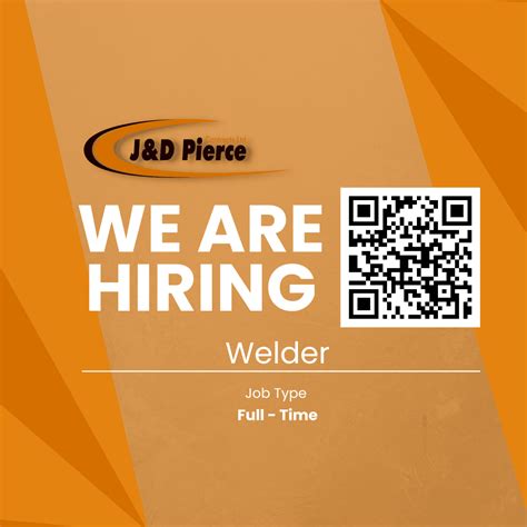 Vacancy Welder J D Pierce Contracts Ltd