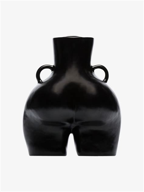 Anissa Kermiche Black Love Handles Ceramic Vase Browns