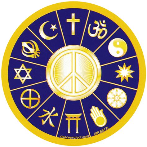 Interfaith Peace Small Bumper Sticker Decal Peace Resource Project