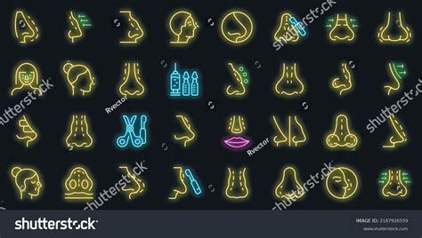 Rhinoplasty Icons Set Outline Vector Human Stock Vector Royalty Free 2187926559 Shutterstock