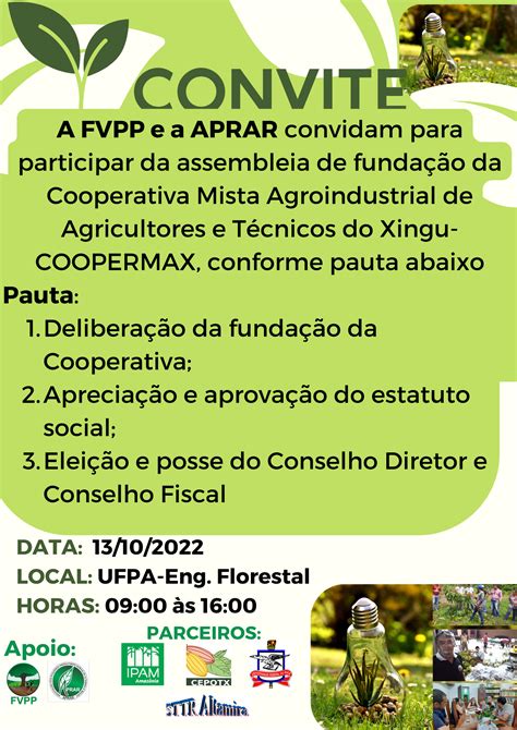 Convite Fundação da Cooperativa Mista Agroindustrial de Agricultores