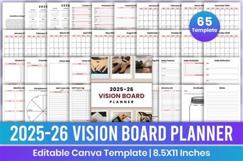 2025 26 Vision Board Planner Canva Kdp Graphic By A2zdesign Creative