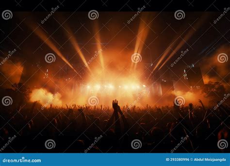 Concert Stage Illuminated in Stunning Silhouette, Alive with Music ...