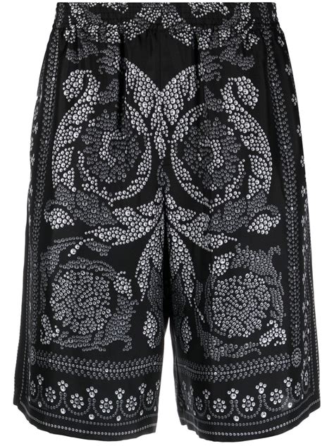 Versace Trompe L Oeil Print Track Shorts Black Farfetch