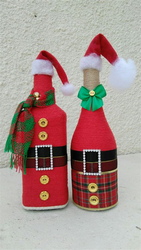 Pin by Amélia Sena on Minhas Garrafas 3 Christmas wine bottles