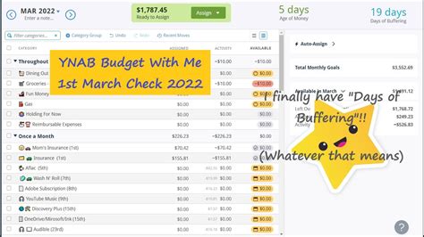 YNAB Budget With Me 1st March Check 2022 YouTube