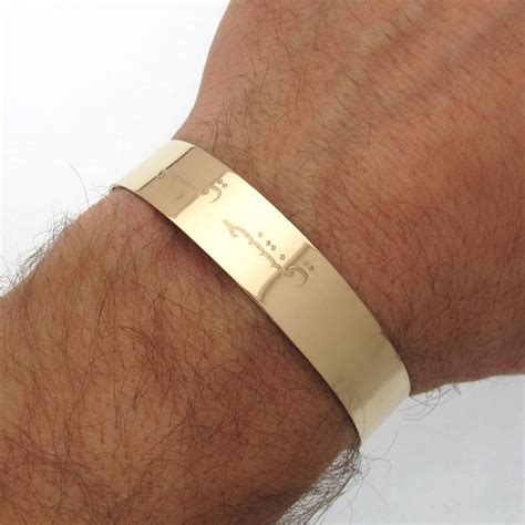 Wide Gold Cuff Bracelet For Men Custom Anniversary Ts Idea Etsy