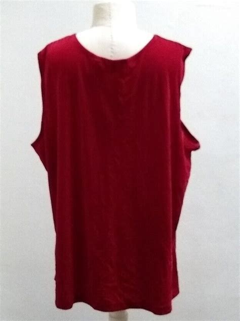 Jaclyn Smith Top Women Size 3x Velvety Red Sleeveless Dressy Tank Top