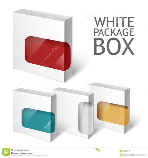 Set Of White Package Box Mockup Template Stock Vector Illustration