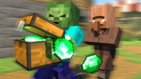 Minecraft Animation Zombie Vs Villager Life Youtube