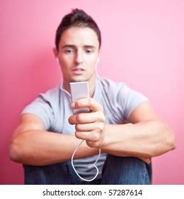 Young Handsome Man Listening Music On Stock Photo 57287614 | Shutterstock