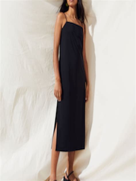 Buy H&M Women Black Jersey Slip Dress - Dresses for Women 18651884 | Myntra