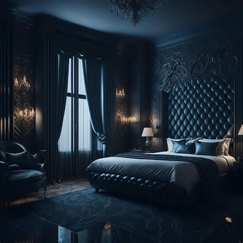 Premium Photo | Amazing hotel bedroom living room with great wallpaper ...