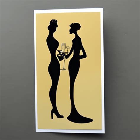 Art Nouveau Surreal Champagne Card Creative Fabrica