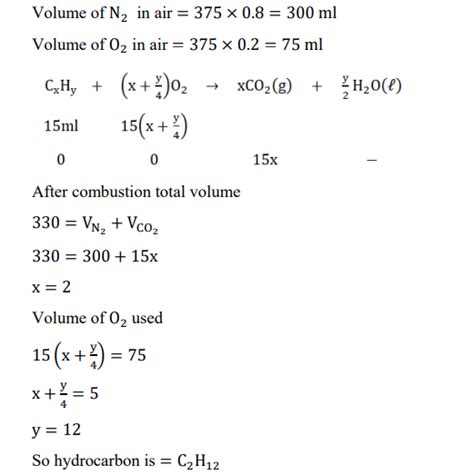 At K And Atm Ml Of A Gaseous Hydrocarbon Requires Ml Air