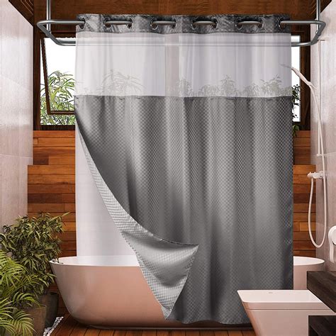 Lagute Snaphook Hook Free Shower Curtain With Snap In Liner And See