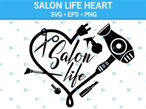 Salon Life Heart Svg Hair Dryer Svg Love Cutting Hair Svg Hair