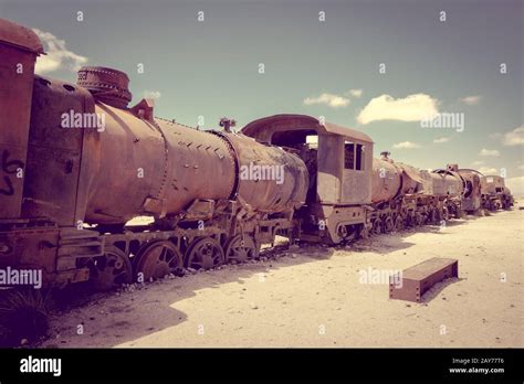 Train cemetery in Uyuni, Bolivia Stock Photo - Alamy