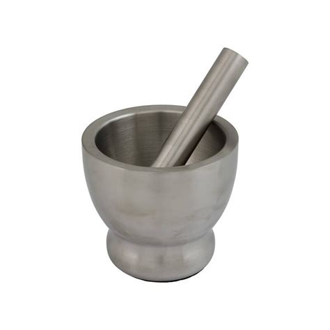 Stainless Steel Mortar And Pestle 125cm With Silicone Guard