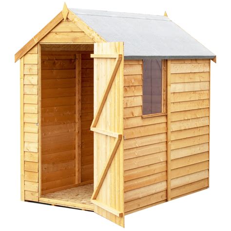 6 X 4 Super Value Overlap Apex Wooden Garden 1 Window Single