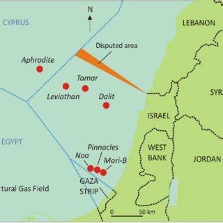 Map of the Gaza Natural Gas field adjacent to the Gaza Strip EEZ (as ...