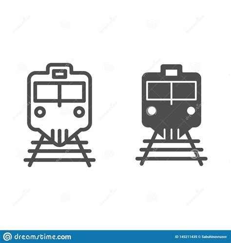 L Nea Del Tren Y De Ferrocarril E Icono Del Glyph Ejemplo Ferroviario