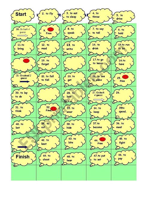 Irregular Verbs Board Game ESL Worksheet By Storyteller