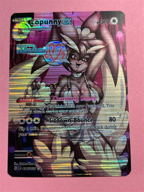 Custom Pokémon Full Art Card Lopunny EX Etsy