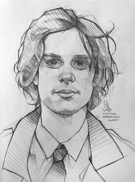 New Sketch Of Matthew Gray Gubler From This Morning Dr Reid Spencer