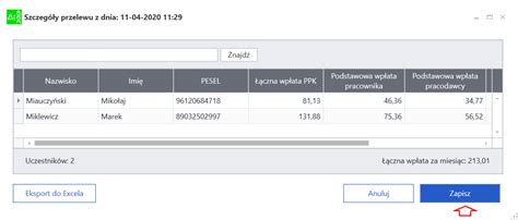 KIP Generowanie informacji o wpłatach PPK dla instytucji finansowej