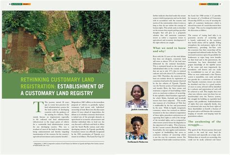 Rethinking Customary Land Registration Establishment Of A Customary