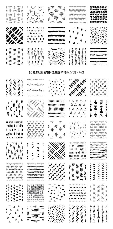 50 Hand Drawn Pen And Ink Patterns