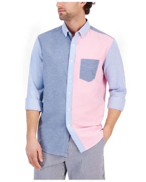 Club Room Multicolor Block Oxford Shirt In Blue For Men Lyst