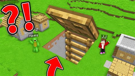 Jj And Mikey Found Biggest Trapdoor With Ladder In Minecraft Challenge