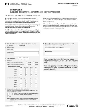 Fillable Online Cic Gc Imm E Schedule Economic Classes