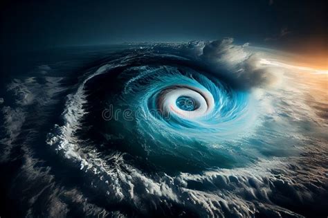 Typhoon Hurricane Eye Over Sea Natural Disaster Made With Generative