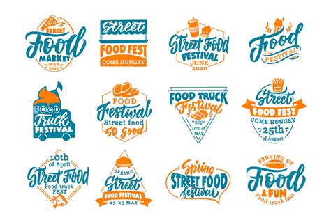 Street Food Festival Set Of Logos By Letteringlogo Thehungryjpeg