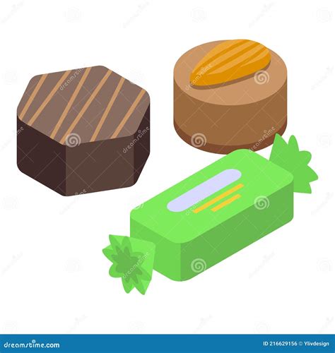 Sweets Allergy Icon, Isometric Style Stock Vector - Illustration of