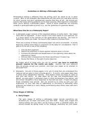 385 Guidelines On Writing A Philosophy Paper Docx Guidelines On