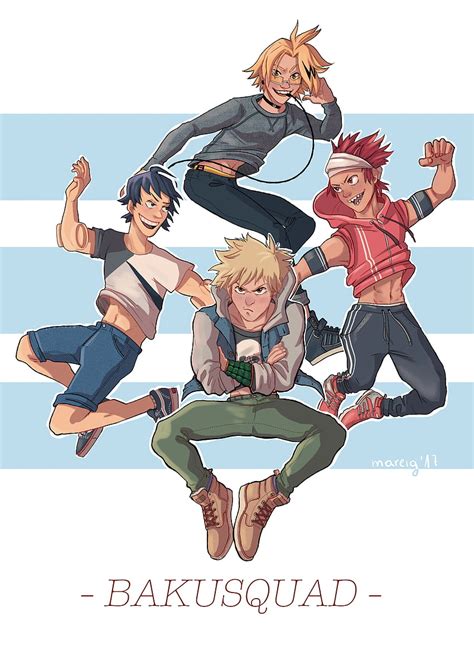 Bakusquad Bakushima Kamisero Bakugou Katsuki Kirishima Eijirou Kaminari