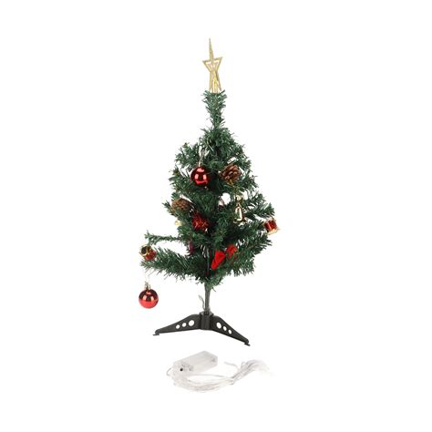 19 7inch Tabletop Christmas Tree Mini Artificial Decorated Christmas Tree Set With Led Light