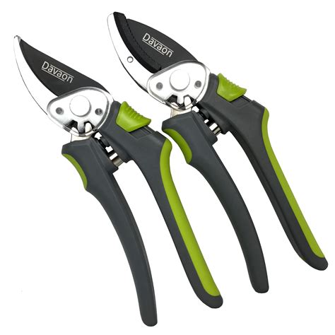 Davaon Pro Geared Secateurs Set - Less Effort Garden Pruners