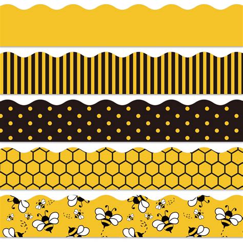 Buy Whaline 69Ft Bee Bulletin Board Borders Yellow Black Cartoon Bee