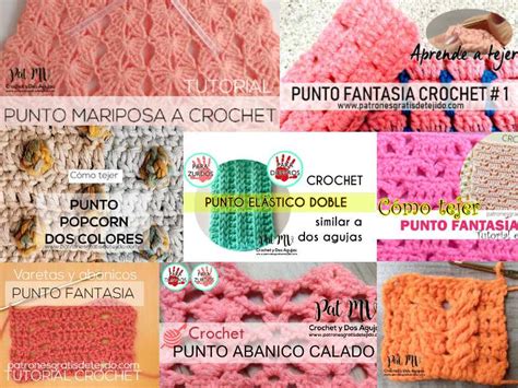 12 Tutoriales De Puntos Crochet Y Dos Agujas En Video