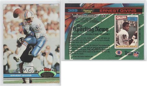 1991 Topps Stadium Club Super Bowl Xxvi 389 Ernest Givins Houston