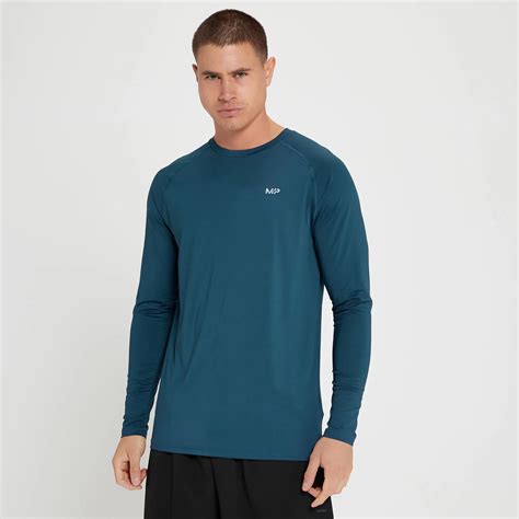 Męski T shirt z długim rękawem z kolekcji Velocity MP Blue Wing Teal